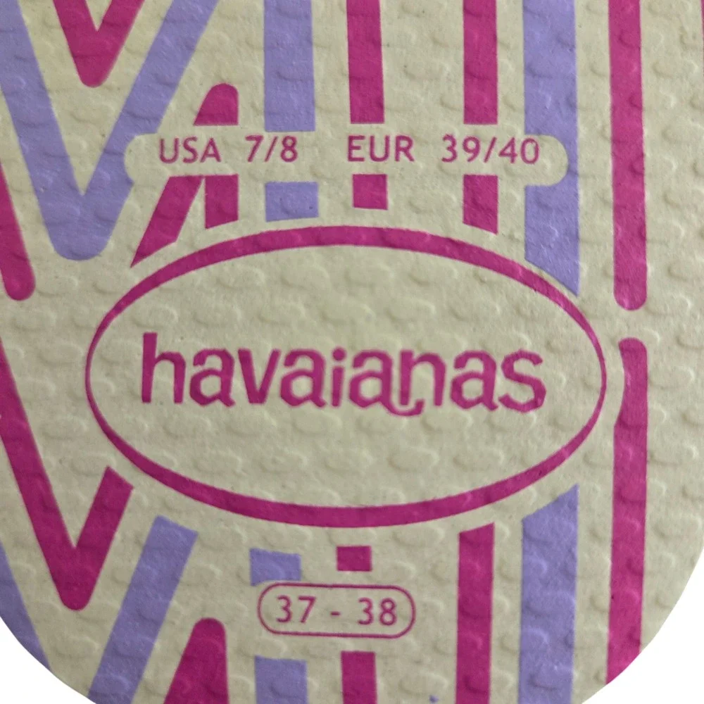 Havaianas Flip Flops Womens Size 7/8 Buttercream New Minnie Mouse Disney Sandals